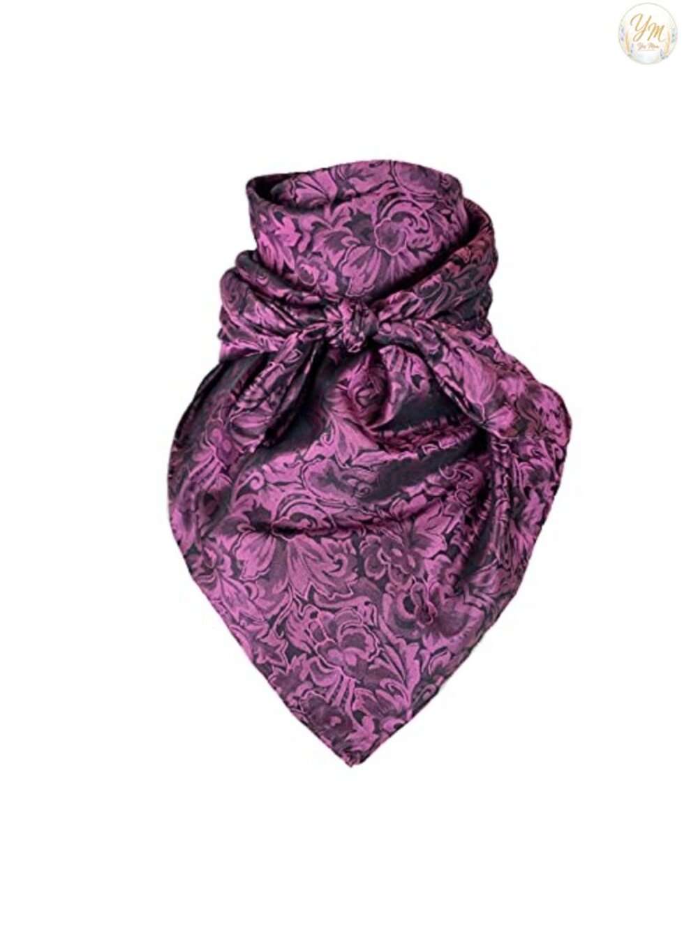 100% Silk Jacquard Baroque Western Cowboy Wild Rag Scarf 34.5"